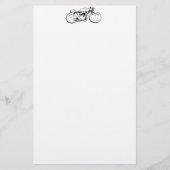 クールなカフェのレーサーのオートバイのスケッチ 便箋 (正面)