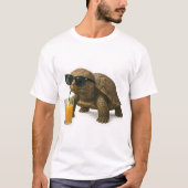クールなカメのジュースステッカー Tシャツ (正面)