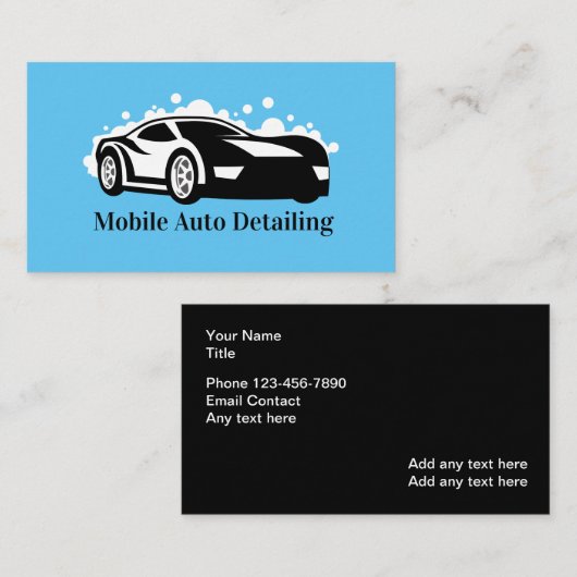 クールなカー デイテーリング ビジネスカード (正面/裏面)