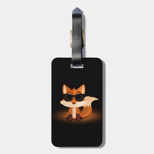 クールなキツネ2 ラゲッジタグ (裏面縦)