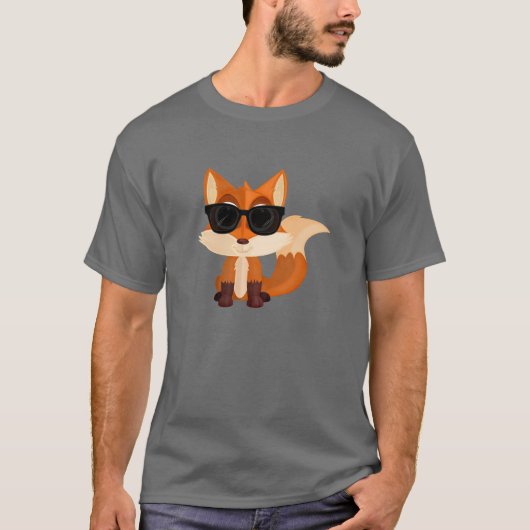 クールなキツネ Tシャツ (正面)