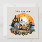 クールなキャンプ愛好家のパーティー 招待状 (正面)