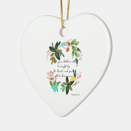 クールなキリスト教の芸術-アイザイアの54:13 セラミックオーナメント (左)