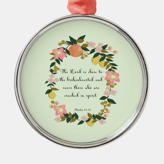 クールなキリスト教の芸術-賛美歌の34:18 メタルオーナメント (正面)