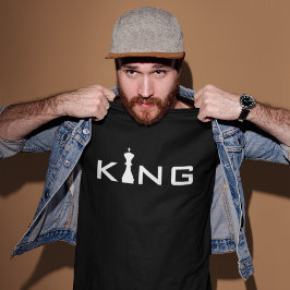 クールなキングのタイポグラフィチェスプレイヤー Tシャツ