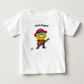 クールなギタリストの絵文字 – 遊び心あふれる全身デザイン ベビーTシャツ (正面)