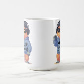 クールなクマのイラスト コーヒーマグカップ (中央)