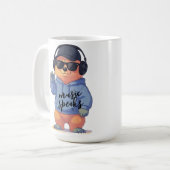 クールなクマのイラスト コーヒーマグカップ (正面左)