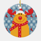 クールなクリスマスのトナカイの陶磁器のオーナメント セラミックオーナメント (裏面)