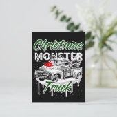 クールなクリスマスモンスタートラック ポストカード (スタンド正面)