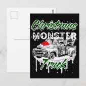 クールなクリスマスモンスタートラック ポストカード (正面/裏面)