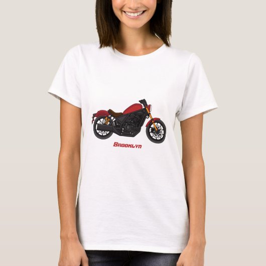 クールなクルーザースタイルのバイク Tシャツ (正面)