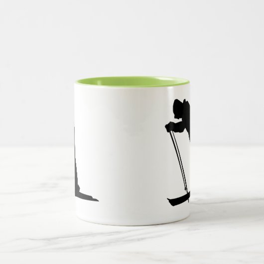 クールなクロス・カントリーの雪のスキー ツートーンマグカップ (中央)