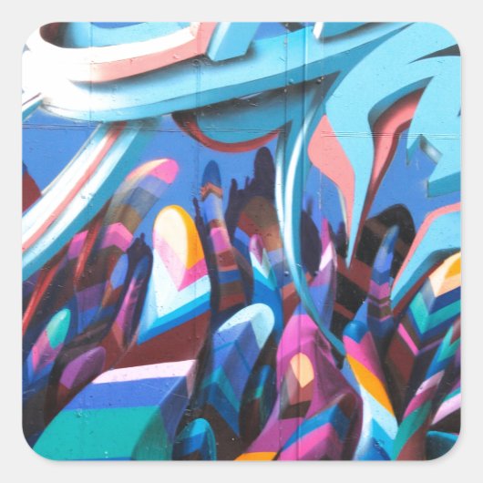 クールなグラフィティウォール スクエアシール (正面)