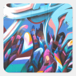 クールなグラフィティウォール スクエアシール