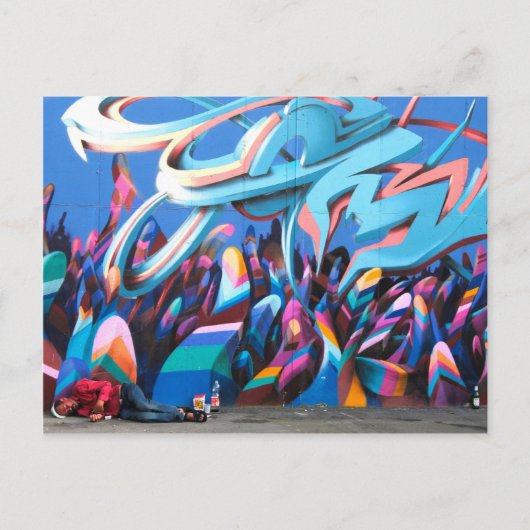 クールなグラフィティウォール ポストカード (正面)