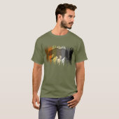 クールなグランジベアの影 ゲイベアプライド Tシャツ (正面フル)