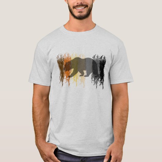 クールなグランジベア シャドウ ゲイ ベア プライド Tシャツ (正面)