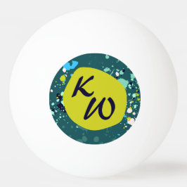 クールなグリーンのペイントスプラッターテキスト   卓球ボール