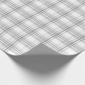 クールなグレーチェックパターン ラッピングペーパー (角)