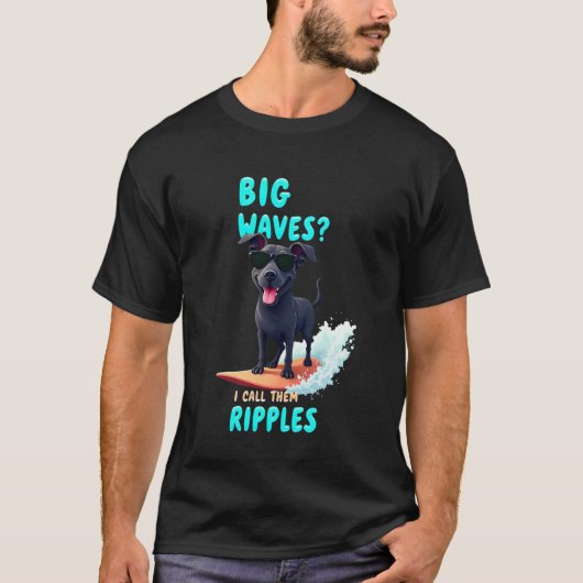 クールなケーン・コルソのサーフィン・ドッグ Tシャツ (正面)