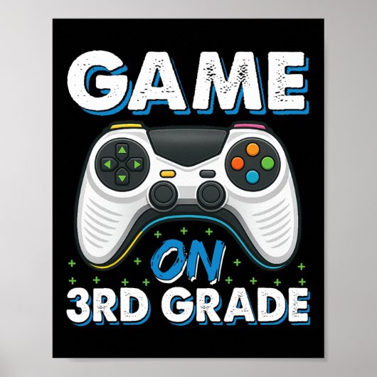 クールなゲーマー男子小学生 3年生 ポスター (正面)