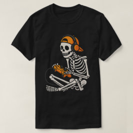 クールなゲーマー骸骨ヘッドホン – おもしろゲーミング Tシャツ