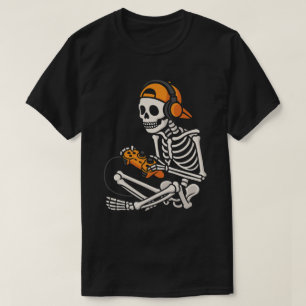 クールなゲーマー骸骨ヘッドホン – おもしろゲーミング Tシャツ