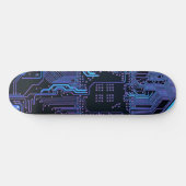 クールなコンピューター基板 ブルー スケートボード (横)
