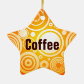 クールなコーヒークリスマスのオーナメント セラミックオーナメント (裏面)