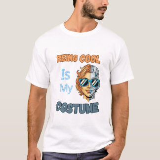 クールなサイボーグのハロウィンコスチューム レトロなデザイン Tシャツ