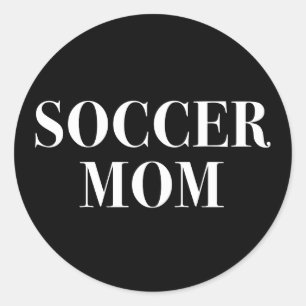 クールなサッカーのお母さんのスローガンのステッカー ラウンドシール