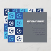 クールなサッカーのバーのバルミツワーの応答カード 出欠カード (正面/裏面)