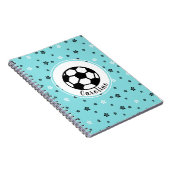 クールなサッカー女子 ピンク&ブラック スポーティー オーダーメイド ノートブック (右側)
