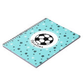 クールなサッカー女子 ピンク&ブラック スポーティー オーダーメイド ノートブック (左側)