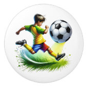 クールなサッカー少年 スポーツ好きな少年部屋  セラミックノブ (正面)