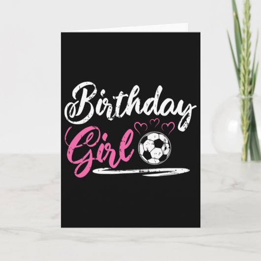 クールなサッカー生誕祭の女の子  カード (正面)