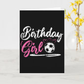 クールなサッカー生誕祭の女の子  カード (黄色い花)
