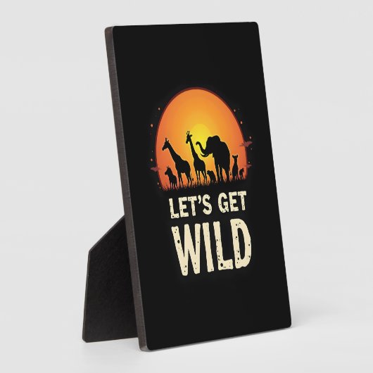 クールなサファリデザイン メンズ レディース キッズ サファリ アニマル フォトプラーク (側面)