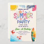 クールなサマー・パーティー 招待状 (正面/裏面)