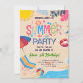 クールなサマー・パーティー 招待状 (正面)
