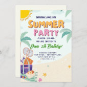 クールなサマー・パーティ 招待状 (正面/裏面)