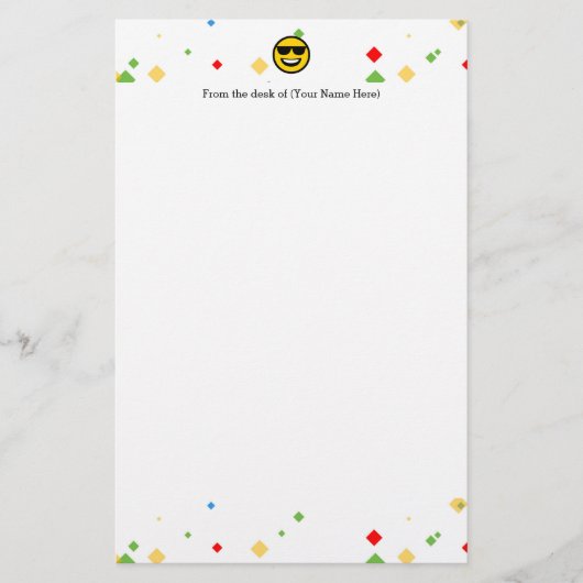 クールなサングラスEmoji 便箋 (正面)