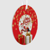 クールなサンタクロースのクリスマスホリデー🎅 オーナメント (正面)