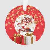 クールなサンタクロースのクリスマスホリデー🎅 オーナメント (正面)