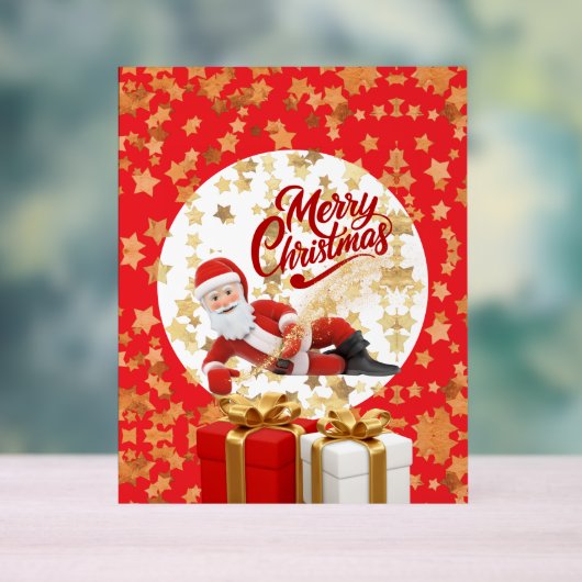 クールなサンタクロースのクリスマス🎅 アクリルサイン (ニュートラル)