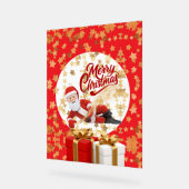クールなサンタクロースのクリスマス🎅 アクリルサイン (傾斜)