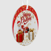 クールなサンタクロースのクリスマス🎅 オーナメント (正面)