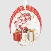 クールなサンタクロースのクリスマス🎅 オーナメント (正面)