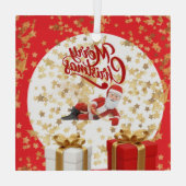 クールなサンタクロースのクリスマス🎅 ガラスオーナメント (裏面)